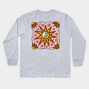 Yin Yang Sun Kids Long Sleeve T-Shirt